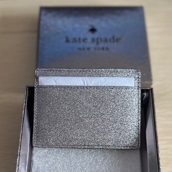 Kate Spade New York Small Glitter Slim Card Holder - Picture 2 of 6